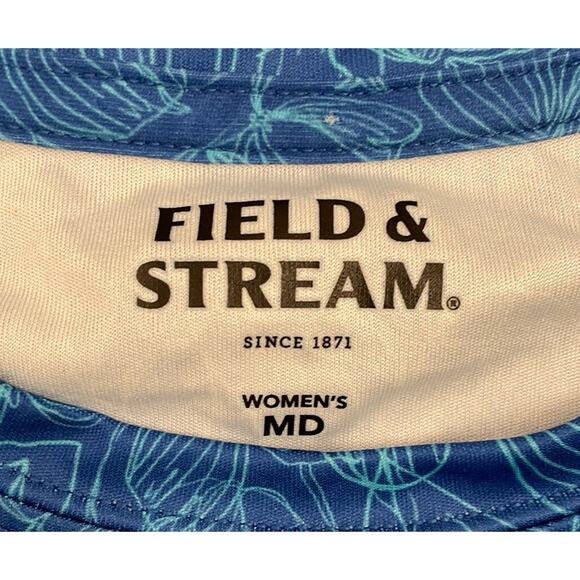 Field & Stream Womens Blue Smartwick Long Sleeve Short Size Medium UPF 30+ - Picture 5 of 7